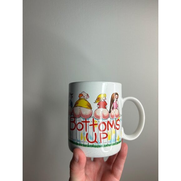 Vintage funny novelty mug bottoms up bare bum gag gift - Picture 1 of 6